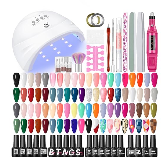 COSCELIA 40PCS Gel Nail Polish Set and 53pcs Gel Nail Polish Kit with U V light and Drill Starter Kit