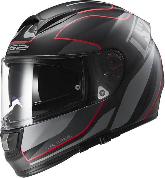 LS2 Citation Vantage Men's Full Face Motorcycle Helmet - Matte Black/Red 2X-Large