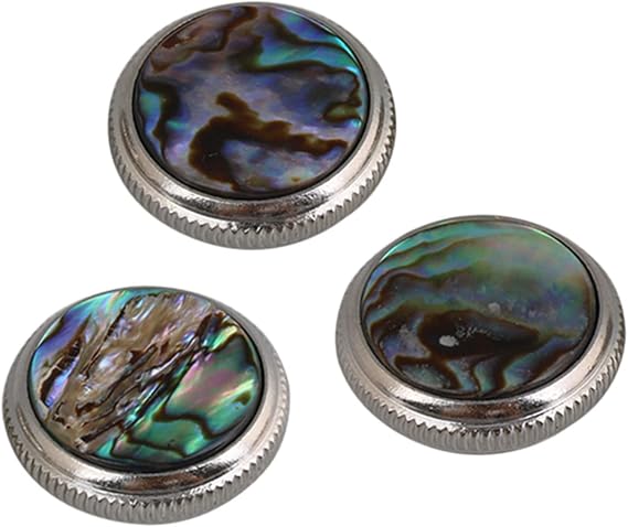 Mxfans 3pcs Abalone Shell Finger Key Buttons Colorful for Trumpet Replacement