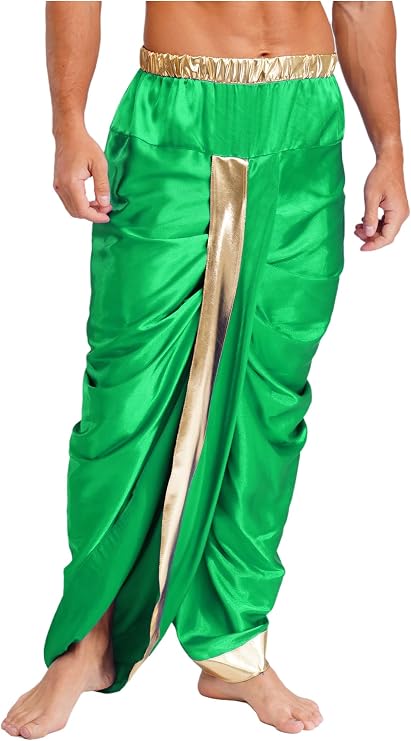 Jelory Ready to Wear Dhoti for Men Readymade Dhoti Pants Elastic Waistband Indian Traditional Trousers