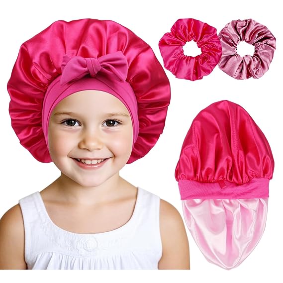 Kids Bonnets for Girls Sleeping Satin Toddler Bonnet Sleep Hair Cap Boys