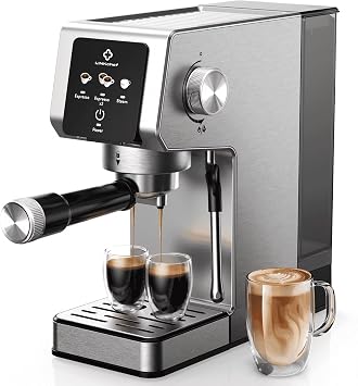LINKChef Espresso Machine 20 Bar, Professional Espresso Maker with Milk Frother Steam Wand