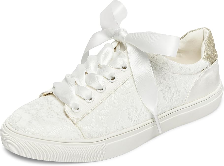JIAJIA 8834A Wedding Shoes Bridal Sneakers Flats Bride Tennis Shoes Lace Sneakers - Personalized Customization Available