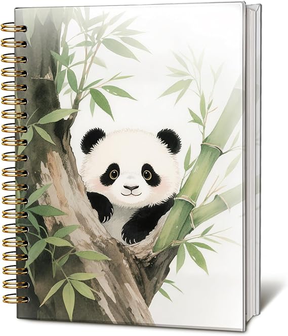 LIANGW Cute Panda Spiral Notebook Journal,Wild Animal Journal for Writing