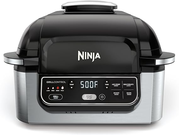 Ninja Foodi 5-in-1 XL Indoor Grill & Air Fryer, Black/Grey, AG301