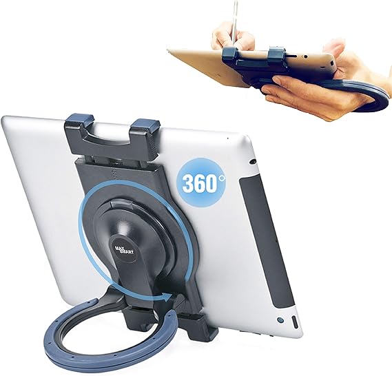 MAX SMART Tablet Holder for Bed & Couch with Ergonomic Hand Grip, Adjustable iPad Stand for Drawing, Reading, Streaming & Work, Hands-Free Tablet Holder Fits 6-13.5 Tablets