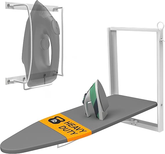 Xabitat Ironing Board 36.2" x 12.2" Wall Mounted Compact Fold Down, Gray
