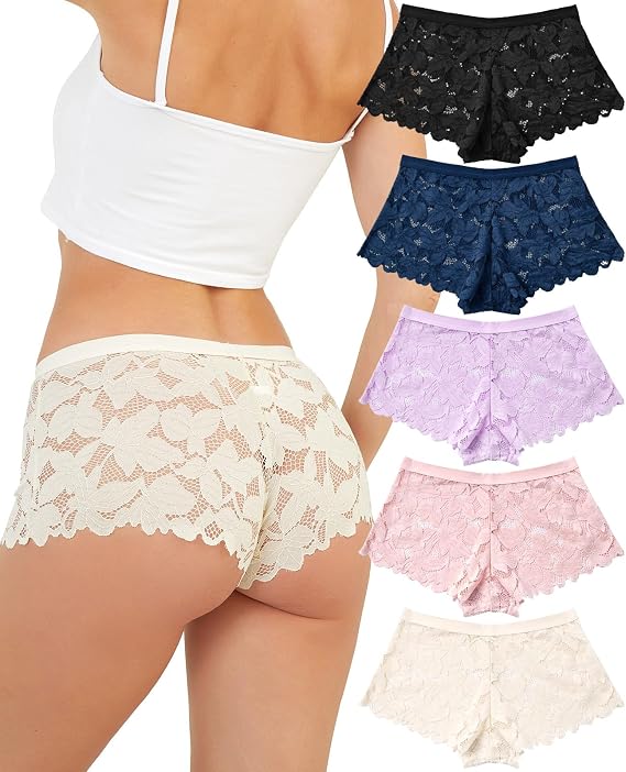 Sunm Boutique Sexy Lace Boy Shorts Underwear for Women