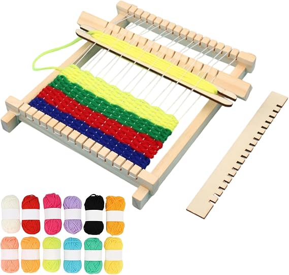 SrgPui Weaving Loom, Weaving Kit for Beginners, Knitting Machines with Yarn, Ideal for Teenagers and DIY Craft Enthusiasts, Home, and Craft Groups