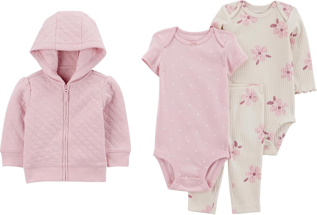 Simple Joys by Carter's Baby Girls 4-piece Jacket, Pant, and Bodysuit Set