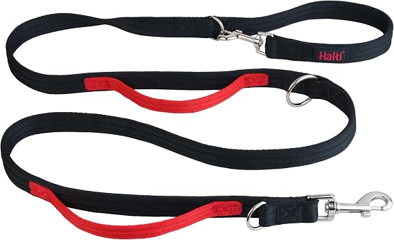 Halti Control Leash - Multifunctional Double-Ended Dog Leash with 2 Handles. Ideal for Anti-Pulling Dog Training. Lightweight & Durable. Suitable for Dogs & Puppies (Size Large, Black, 2m)
