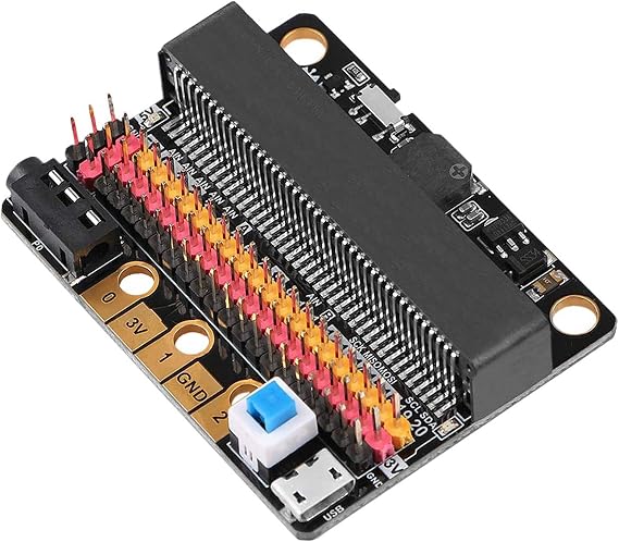 3X Microbit Expansion Board Breakout Adapter Shield with IOBIT V2.0 Buzzer for Python Graphics Programming for BBC Micro-Bit Kids
