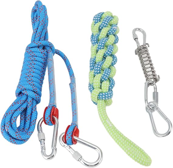 Spring Pole Dog Rope Toy, Stainless Steel Spring Dog Bungee Cord for Outdoor Play