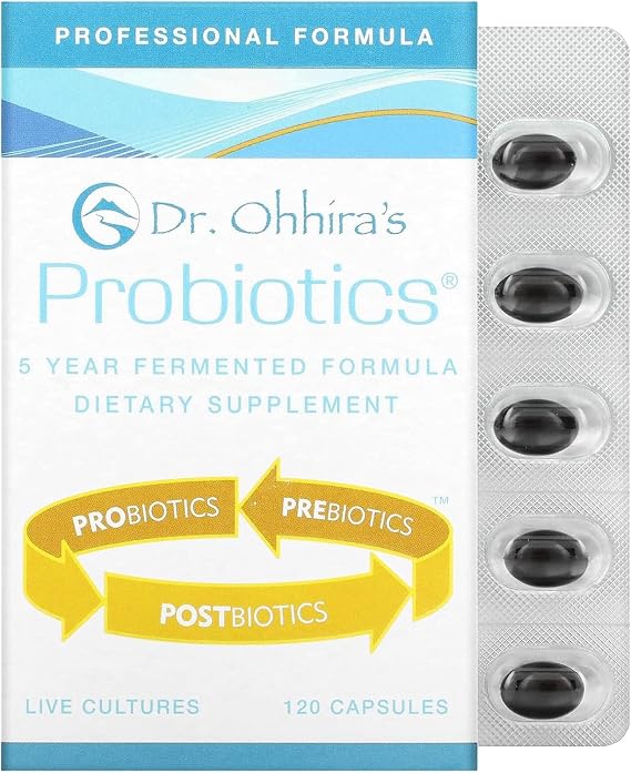 Dr. Ohhiras Probiotics Professional Formula 5-Year Fermented Japanese Probiotic with Prebiotics, Probiotics & Postbiotics 13-Strain Shelf-Stable Gut Support 120 Vegetarian Softgels