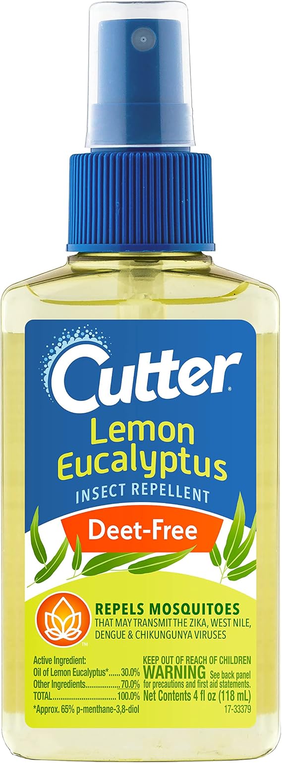 Cutter Lemon Eucalyptus Mosquito & Insect Repellent Spray, DEET-Free*, 4 Oz