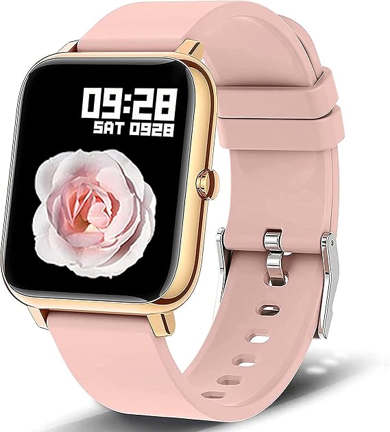 Popglory Smart Watch, Smartwatch with Blood Pressure, Blood Oxygen Monitor, Fitness Tracker with Heart Rate Monitor, Full Touch Fitness Watch for Android & iOS for Men Women