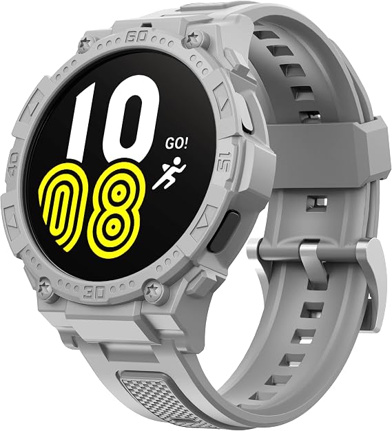Compatible with Galaxy Watch 5, Galaxy Watch 4 Band with Case 40mm Men Women, Rugged Protective Band Quick Release Sport Wristband for Galaxy Watch 5/4 40mm, Grey