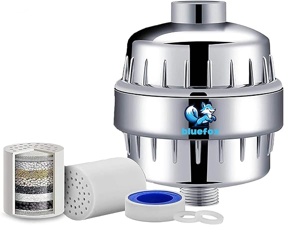 Bluefox SILVER Duş Filtresi – Klor ve Ağır Metal Arıtmalı, KDF 55 + Aktif Karbon, Saç ve Cilt Dostu, Kireç Azaltıcı, Evrensel Uyumlu, Aletsiz Montaj, Su Yumuşatıcı