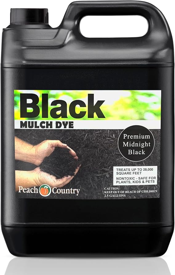 Peach Country Premium Mulch Color Concentrate - 33,600 Sq. Ft. - Pure Midnight Black Dye Spray (2.5 Gallon)