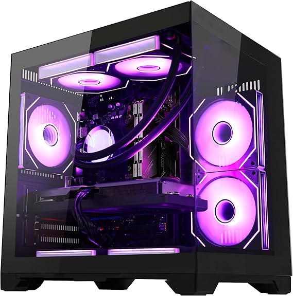 Gaming PC | AMD Ryzen 7 7800X3D & RX 9060XT 16GB | 32GB DDR5 RAM | 1TB SSD | PSU 650W | 240mm Liquid Cooler & ARGB Fans with Software| Windows 11 | Black Desktop Computer