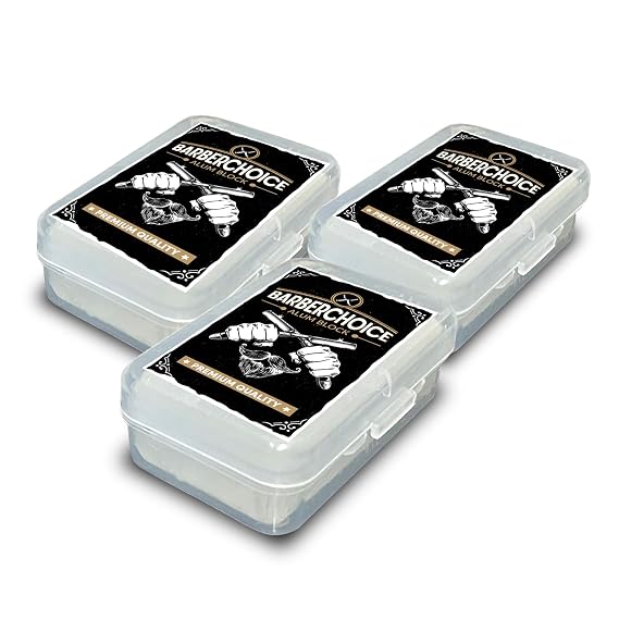 Alum Block for Shaving - Premium Quality | Razor Burn Relief & Skin Soothing Aftershave in Durable Plastic Case | Pack of 3