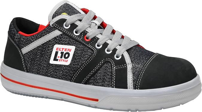 Elten Unisex Safety Shoes S2 Men's Sporty Trainers Lightweight Dark Blue Stahlk Safety Shoes Sensation Low ESD S2 L10 Black