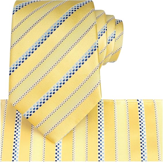 KissTies Mens Tie Striped Satin Necktie Wedding Ties + Gift Box