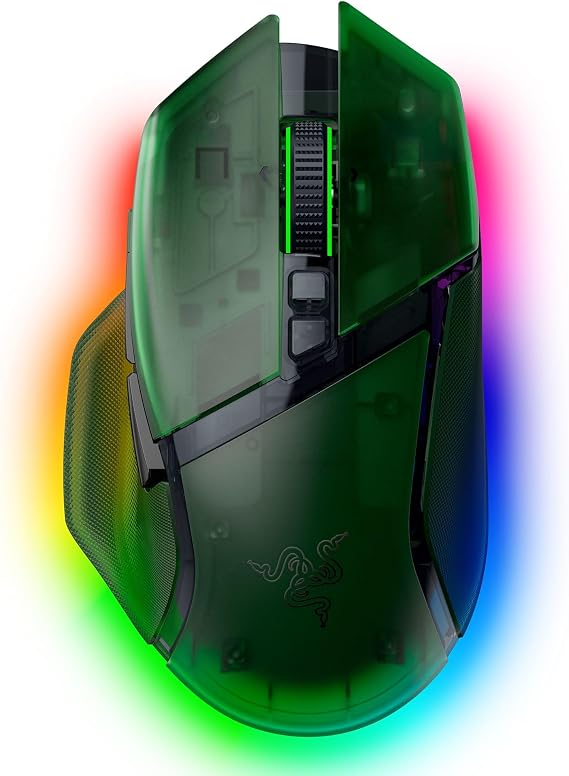 Razer Basilisk V3 Pro 35K Phantom Green Edition - Fully Customizable Wireless Ergonomic RGB Gaming Mouse (4-Way Scroll Wheel, Optical 35K DPI Sensor, 13 Customizable Buttons) Phantom Green