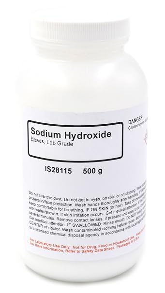 Lab-Grade Sodium Hydroxide Bead, 500g - The Curated Chemical Collection