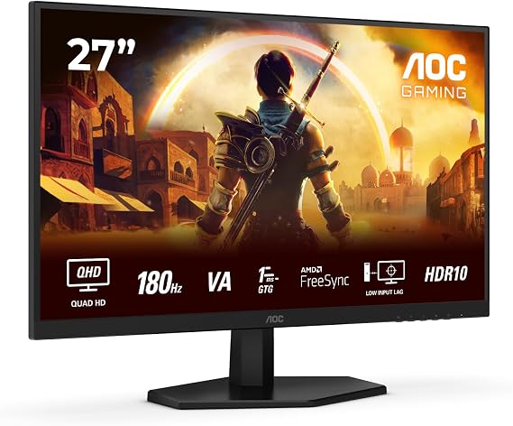 AOC Ne Computer Monitor 68.6 Cm (27") 2560 X 1440 Pixels Quad, W129162794 ((27) 2560 X 1440 Pixels Quad Hd Led Black, Red)
