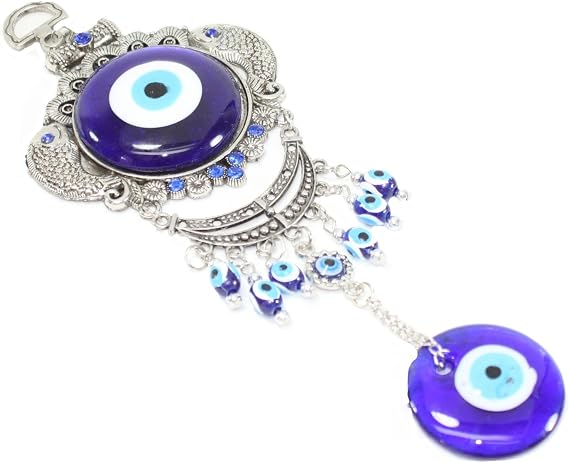 Turkish Blue Evil Eye Nazar Carps Fish Amulet Wall Hanging Protection Home Decor Blessing Gift