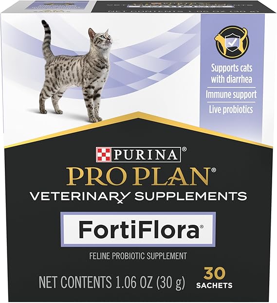 Pro Plan Veterinary Diets FortiFlora Daily Probiotic Powder Supplement for Cats with Digestive Support and Immune System