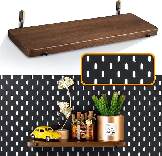 1Pcs Walnut Color Pegboard Shelf ONLY for IKEA Skadis