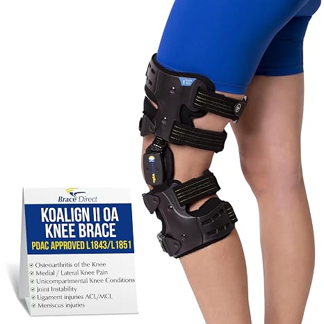 KOAlign II OA Unloader Knee Brace for Osteoarthritis - L1851 | Hinged orthopedic offloader for bone on bone pain relief and meniscus tear, adjustable ROM dials, men & women - L1843