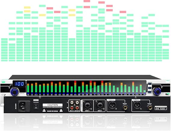 Graphic Equalizer, 31 Band Balanced Effect Controller, DJ Digital Mixer Processor, DSP Feedback Eliminator with 10 Preset Effects, Stage Enhanced Live Production