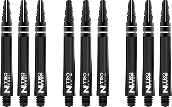 RED DRAGON Nitrotech Dart Shafts - Transparent Polymer Stems with Flight Locking System for Secure Flight Retention - Available in Short, Intermediate & Medium Sizes and Multiple Colors