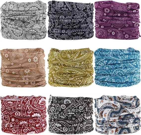 VANCROWN Headband Neck Gaiter Head Wrap Headwear Face Mask Magic Scarf Bandana for Men and Women