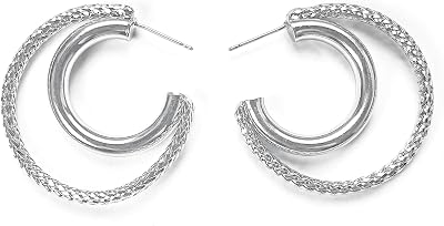 Double Hoop Earrings for Women Fashion Statement Jewelry
