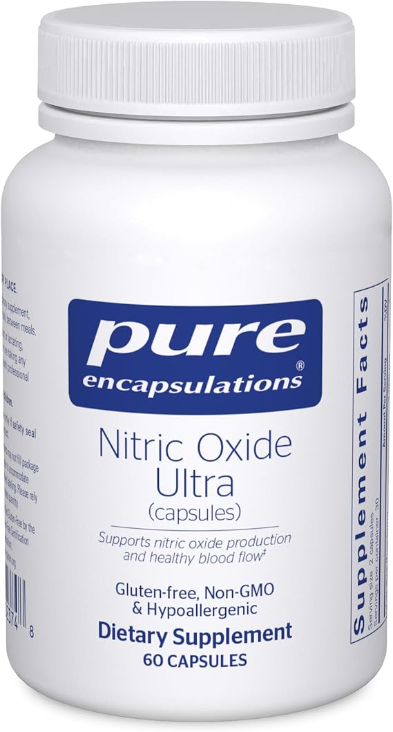 Pure Encapsulations Nitric Oxide Ultra (Capsules), 60 Capsules | Supplement Supports Nitric Oxide Production, Healthy Blood Flow and Vascular Health*