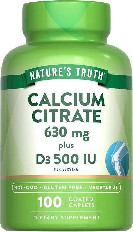 Nature's Truth Calcium Citrate with Vitamin D3 | 100 Caplets