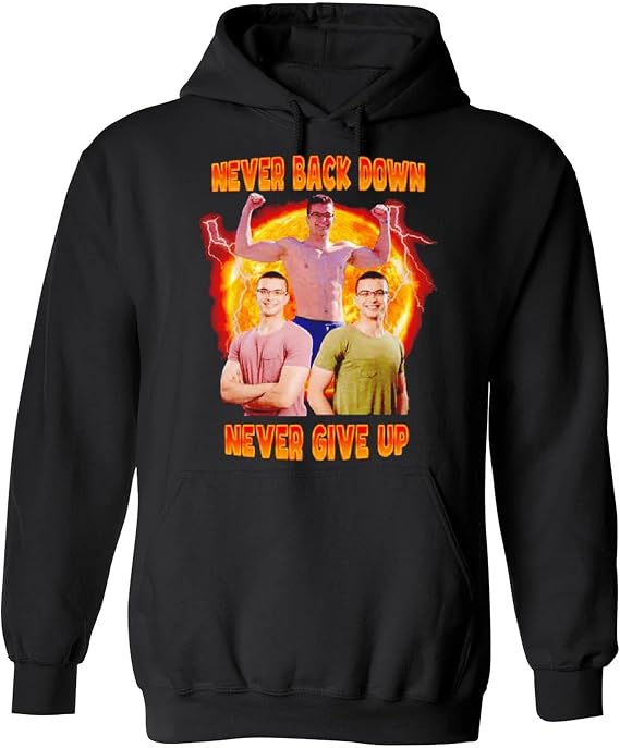 Nick Eh 30 Hoodie Merch Never Back Down Never Give Up Hoodie Unisex Black Tee