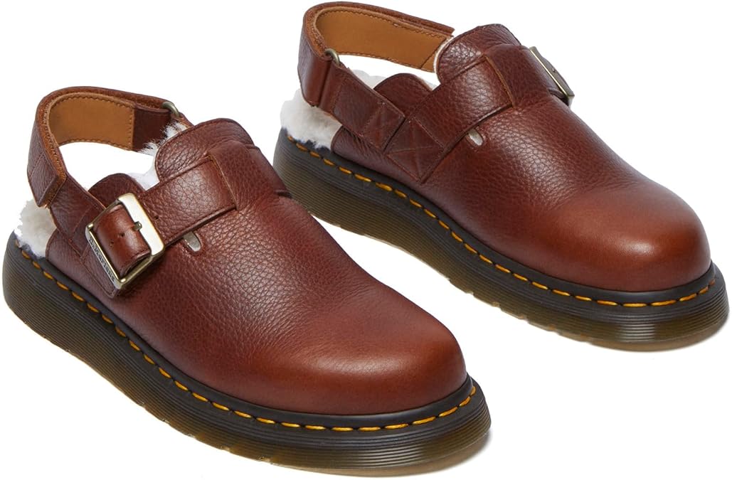 Dr. Martens Womens Jorge II Faux Fur Lined Leather Slingback Mules