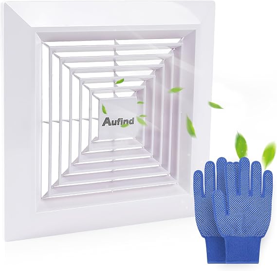 11"x11" Bathroom Exhaust Fan Cover with Spring - Heavy Duty Plastic Ventilation Grille, Easy Install Spring-Loaded Design for Ceiling or Wall Mounted Fans