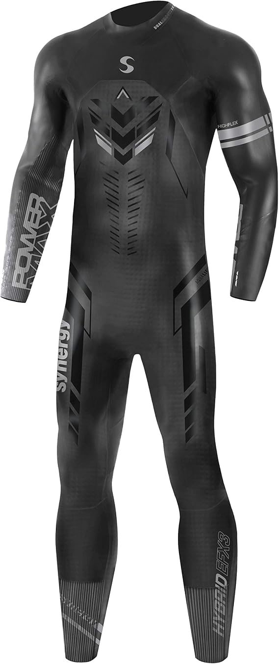 Synergy Wetsuit for Men Triathlon - Hybrid Full Sleeve Smoothskin Neoprene for Open Water Swimming