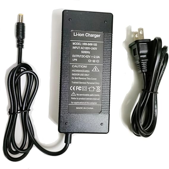 [Verified] 42 Volt 2.0 Amp Charger for 36V Electric, 5.5mm Barrel Plug for Meepo Mini 2, Mini 2S, Evolve esk8, Turboant X7 Pro Max 1Plus, Megawheels S5, Levy
