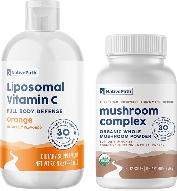NativePath Liposomal Vitamin C and Mushroom Complex Bundle