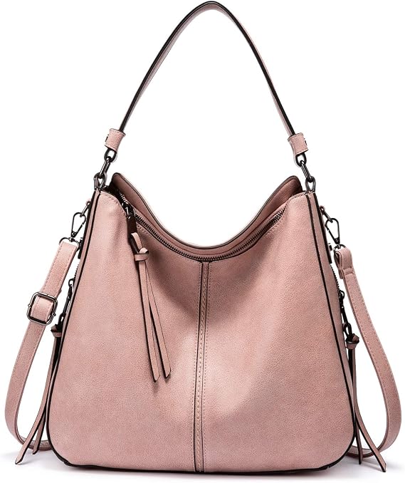 Realer Hobo Crossbody Bags for Women Designer Faux Leather Hobo Handbags Retro Large Size Shoulder Bag Bucket Purse