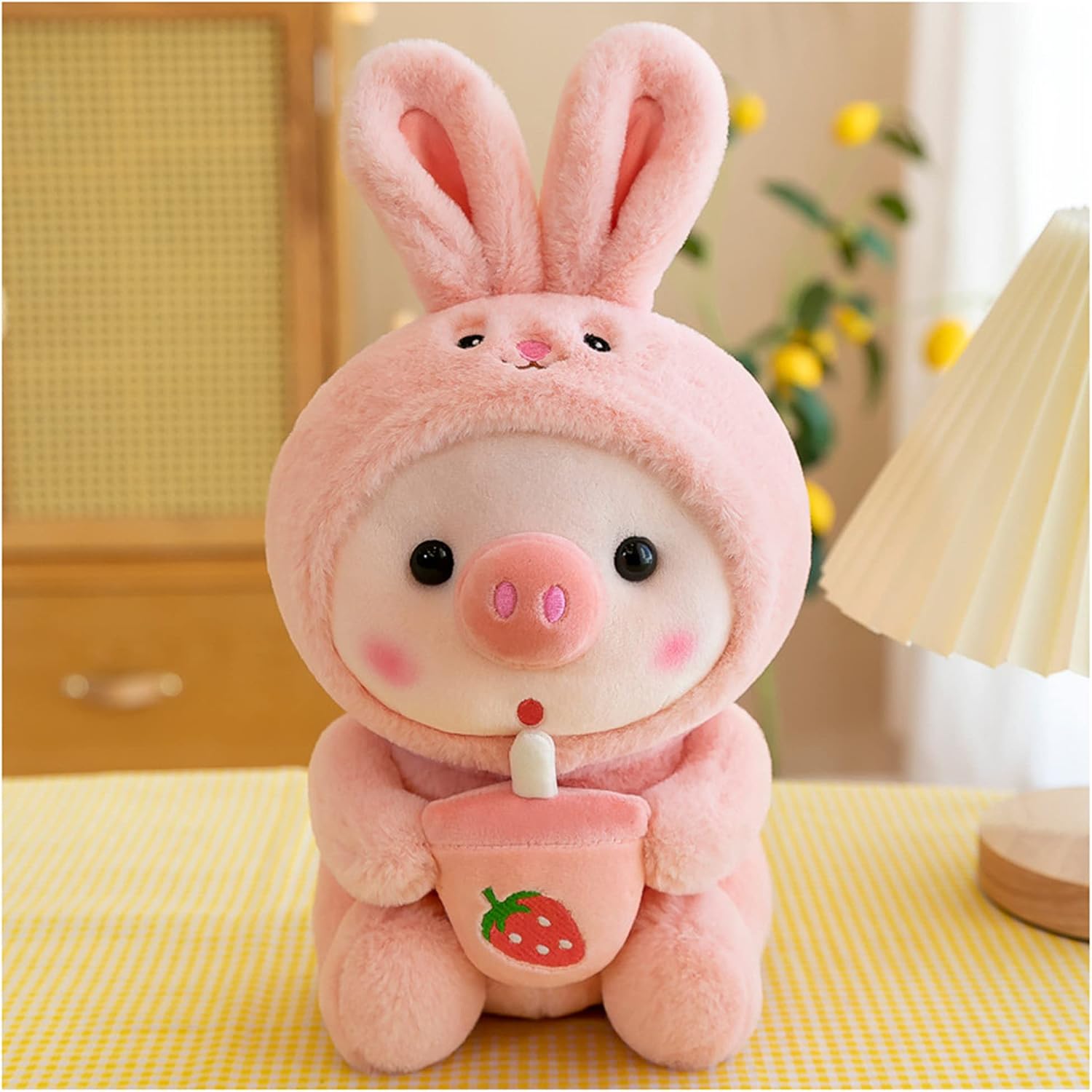 Pig Plush Pillow Piglets Dressed Up As Frogs Tigers Rabbits Cute Plush Pillow Gifts for Boys Girls Pink, 12.9 in