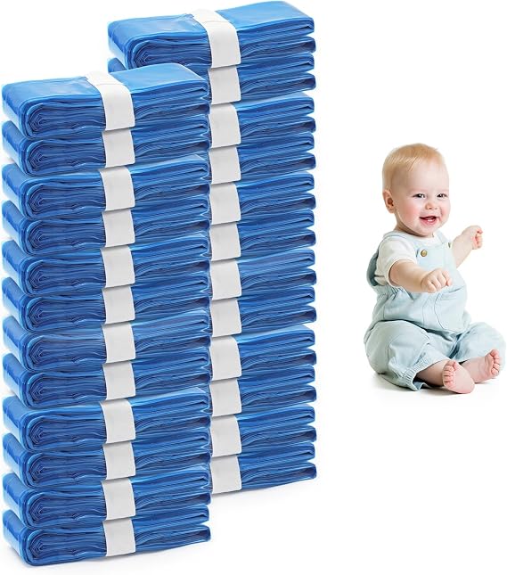 24 Pack Nappy Bin Refill, 4.5m Diaper Pail Disposal Bags Odour-Free Nappy Bin Liners Compatible with Tommee Tippee, Angelcare, Diaper Genie, Twist & Click for Nursery and Travel