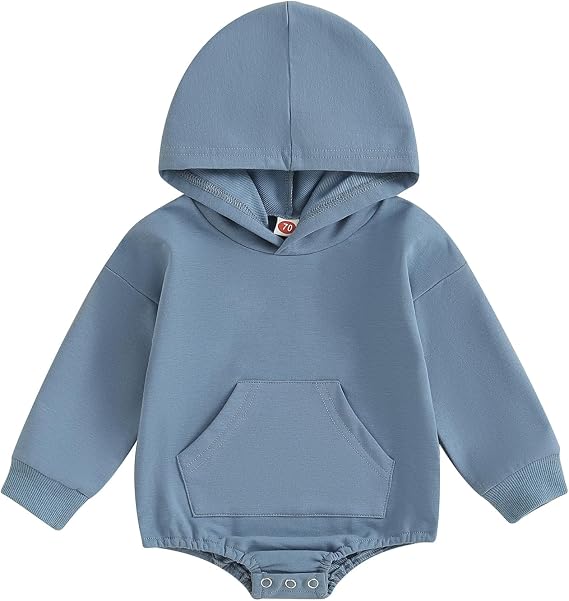 Baby Boys Hooded Rompers Long Sleeve Newborn Girls Casual Clothes